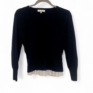 SANDRO PARIS BLACK LONG SLEEVE LIGHTWEIGHT KNIT SWEATER SIZE 2 XS